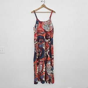 Oversized Tiered Bohemian Dress with Adjustable Straps Size XXL